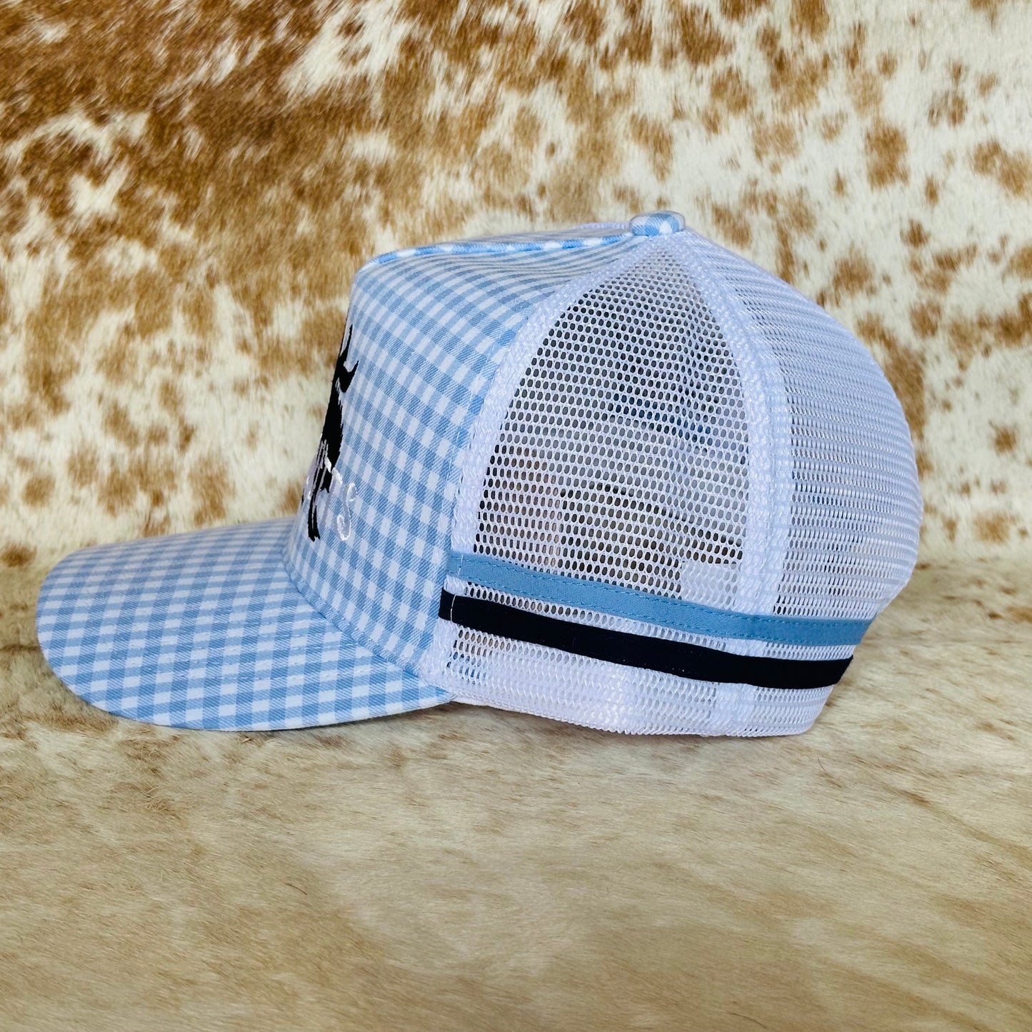Dustybutts Trucker Cap // Blue Gingham