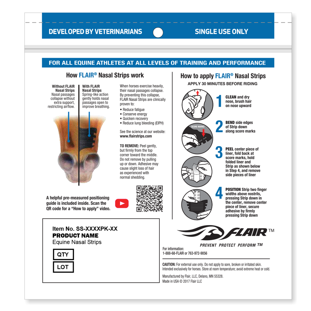 Flair Equine Nasal Strips - Single Red - Dustybutts Australia