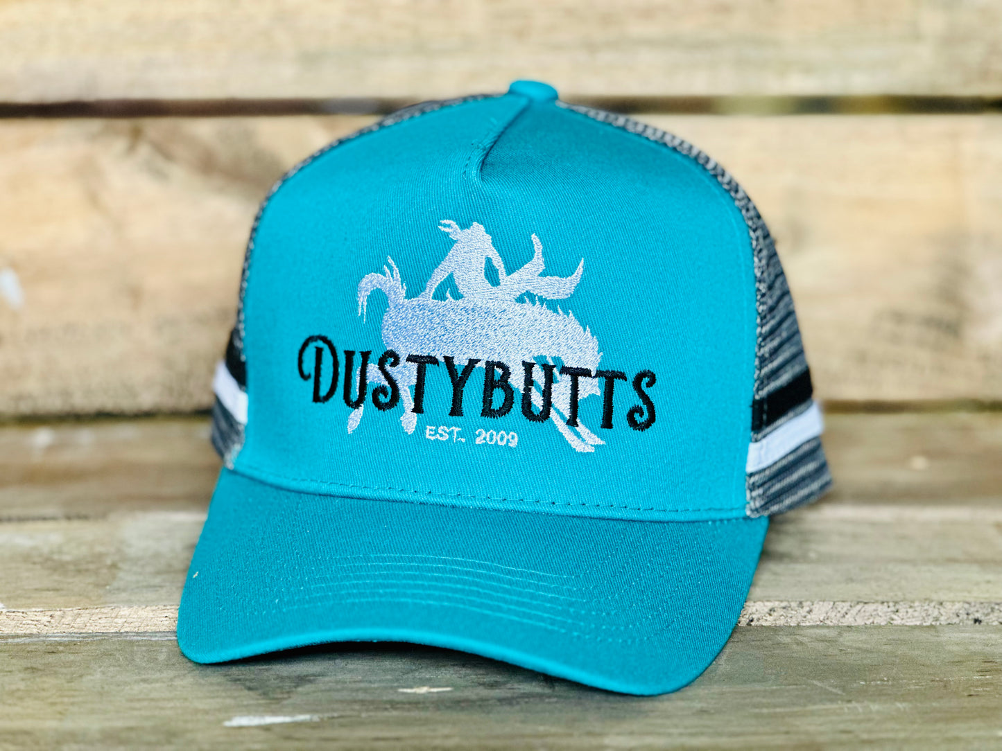 Dustybutts Trucker Cap // Teal & Grey