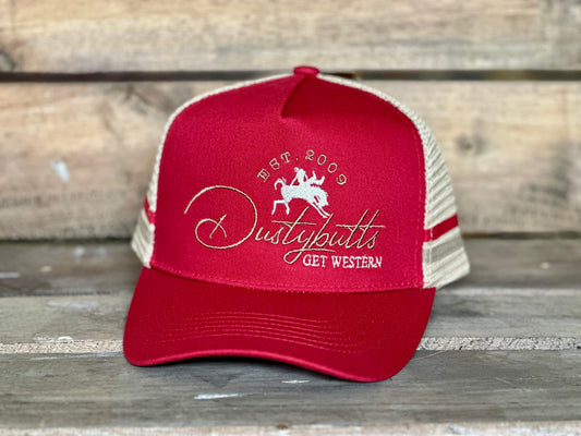 Dustybutts Trucker Cap // Red & Tan