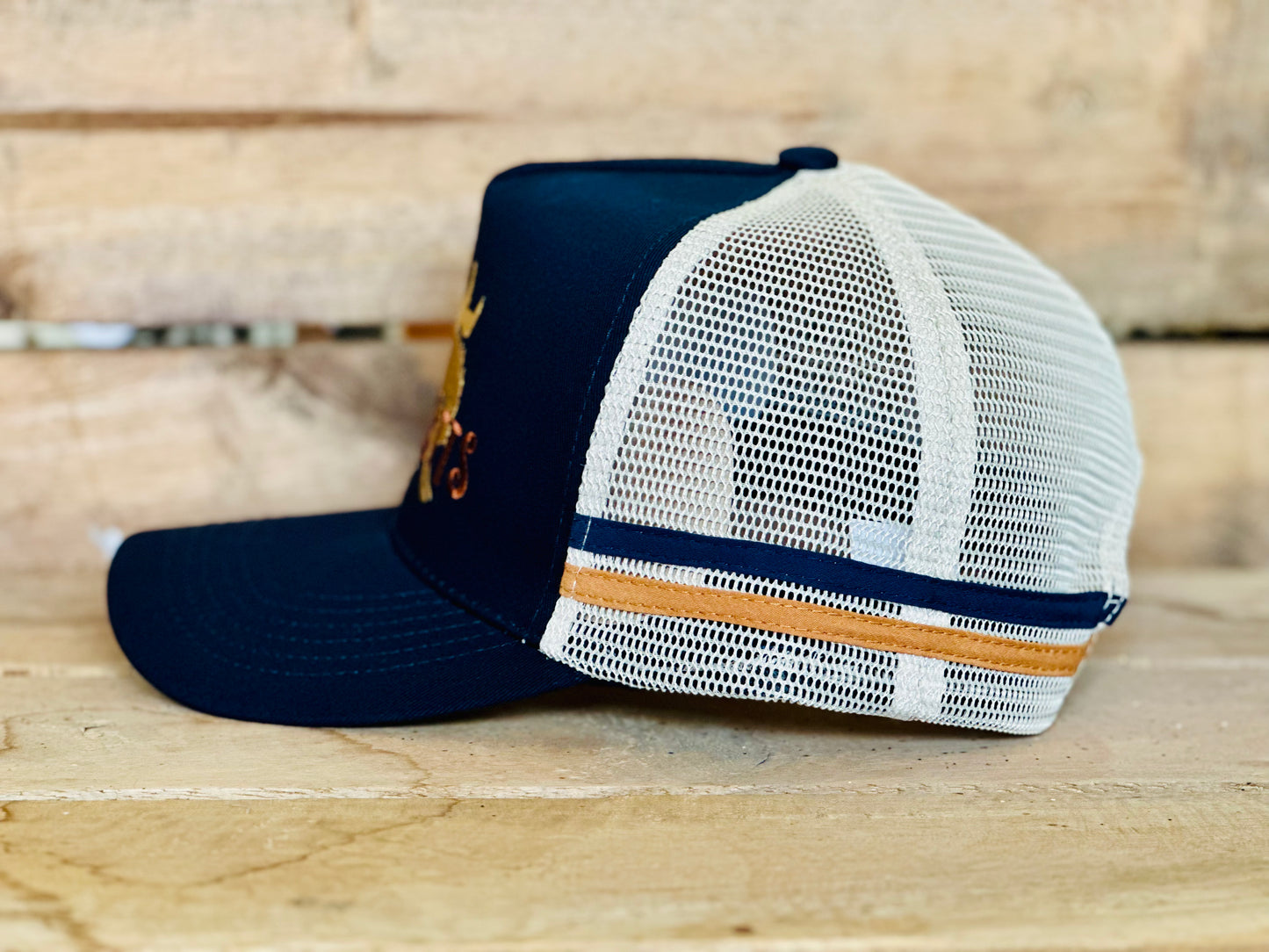 Dustybutts Trucker Cap // Navy & Tan