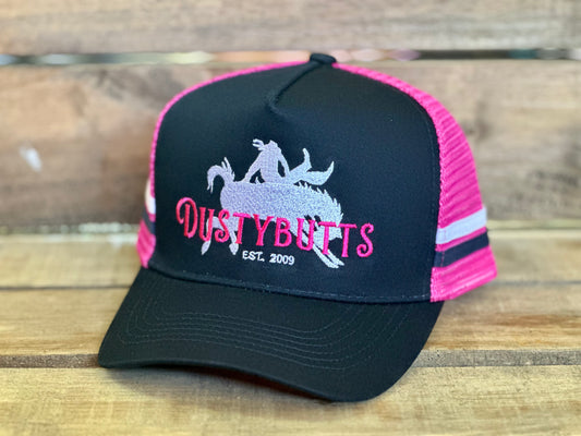 Dustybutts Trucker Cap // Navy & Hot Pink