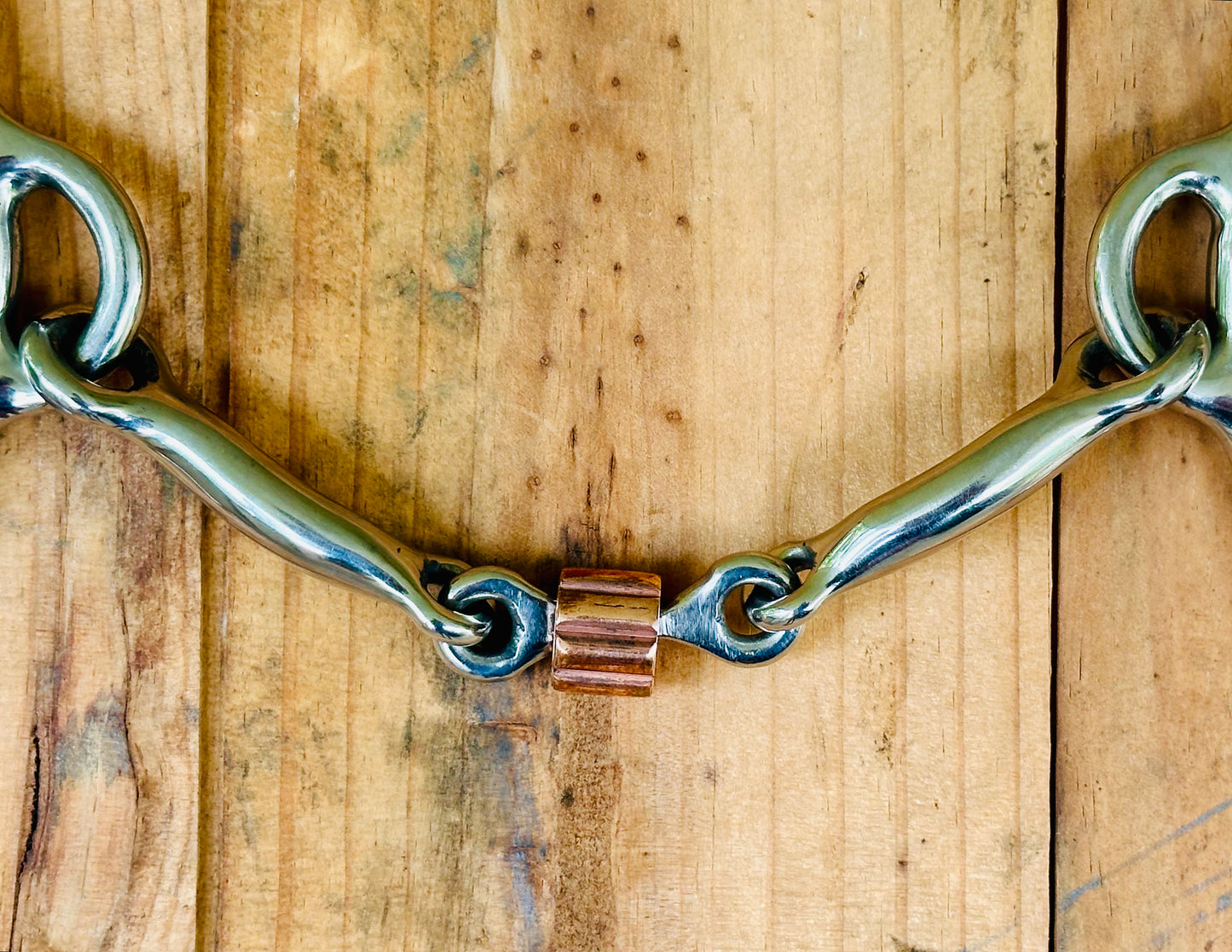 Dustybutts ‘Skeeter’ Smooth Three Piece Reverse Gag Bit With Cricket