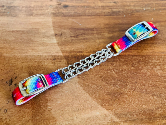 Nylon Flat Double Chain Curb Strap // Tie Dye