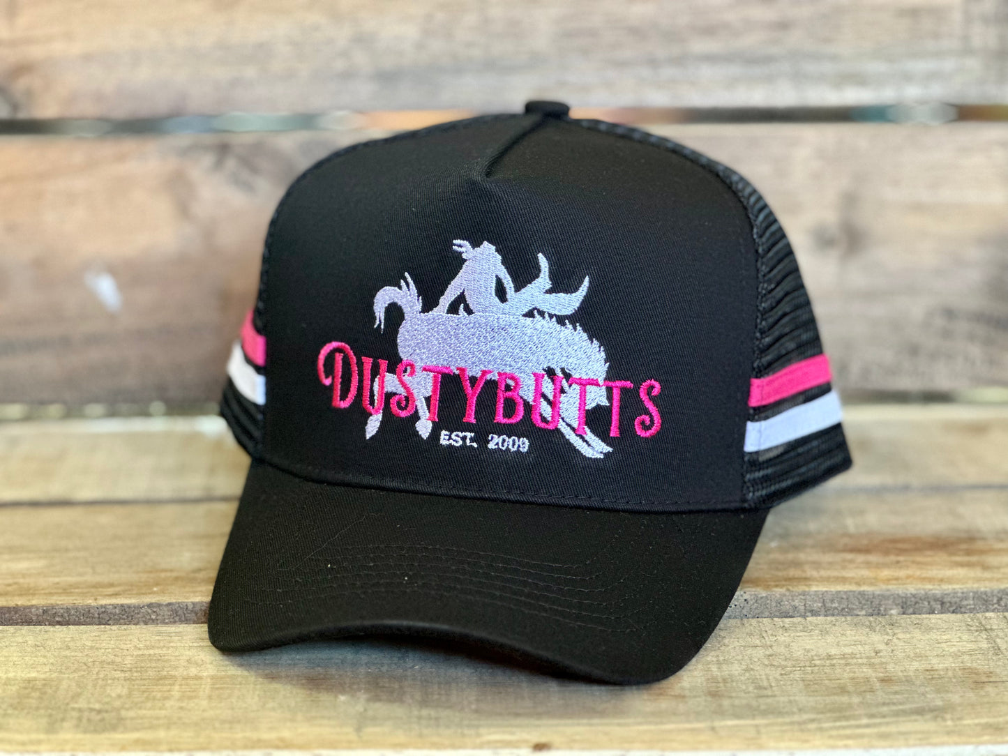 Dustybutts Trucker Cap // Black, Hot Pink & White - Dustybutts Australia