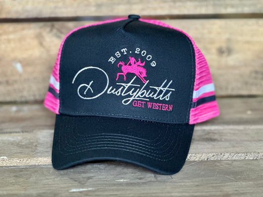 Dustybutts Trucker Cap //  Navy & Hot Pink