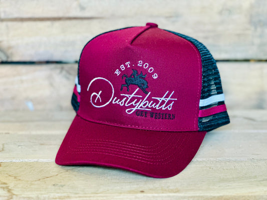 Dustybutts Trucker Cap // Maroon & Black