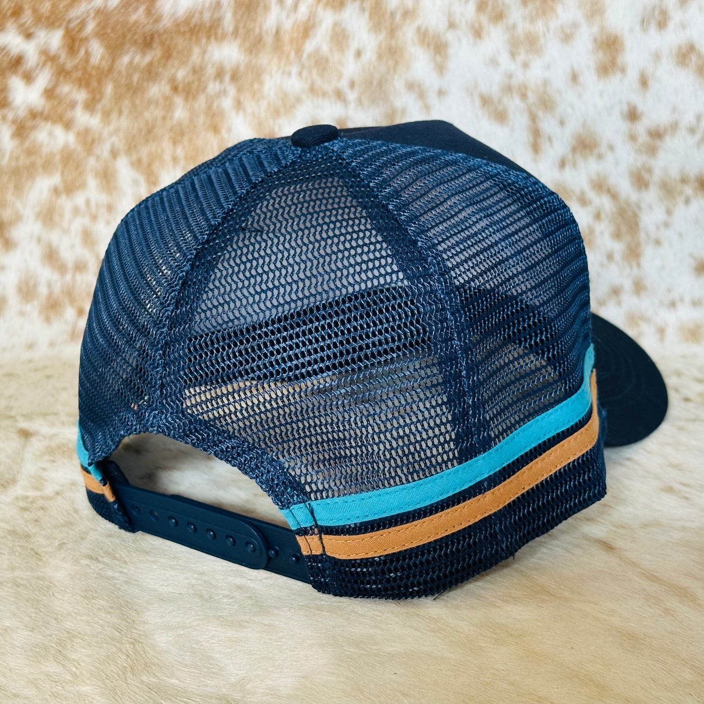 Dustybutts Trucker Cap // Navy, Tan & Turquoise