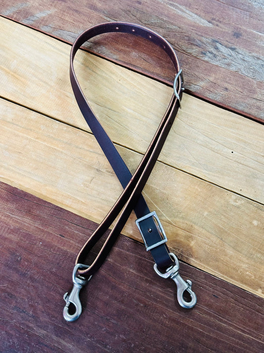 1" Leather Tiedown Strap // Stainless Steel Snaps