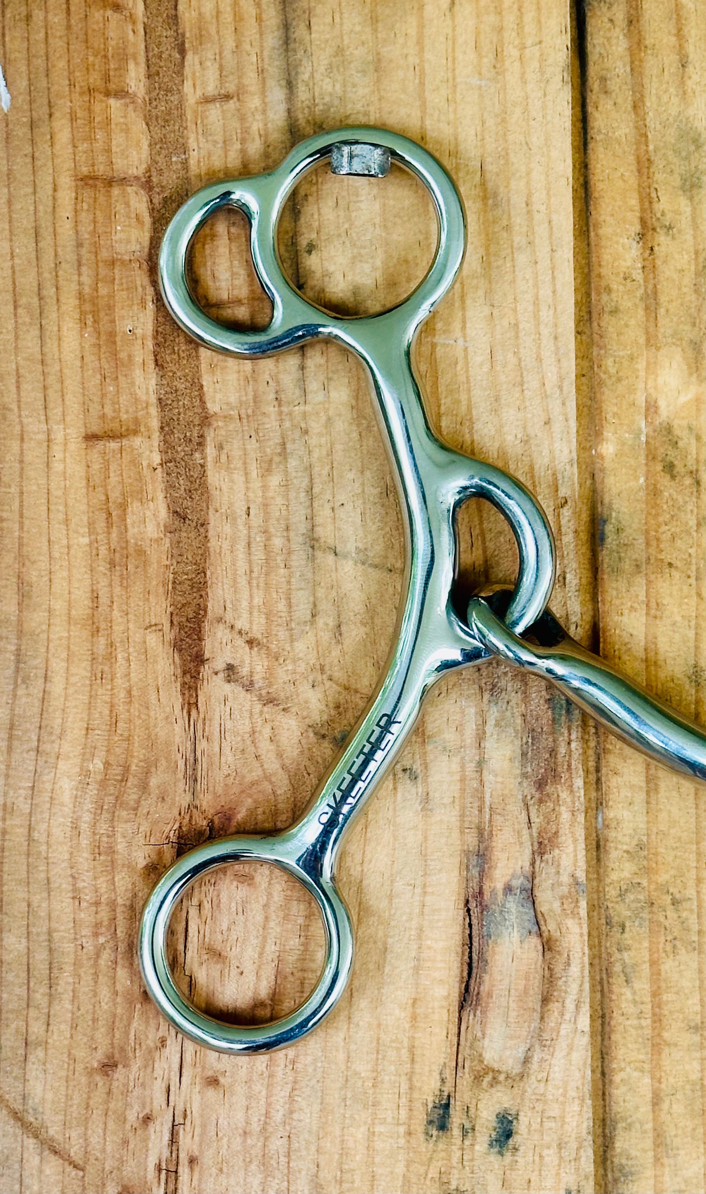 Dustybutts ‘Skeeter’ Smooth Three Piece Reverse Gag Bit With Cricket