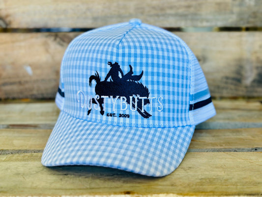 Dustybutts Trucker Cap // Light Blue Gingham
