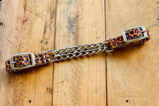 Nylon Flat Double Chain Curb Strap // Cheetah