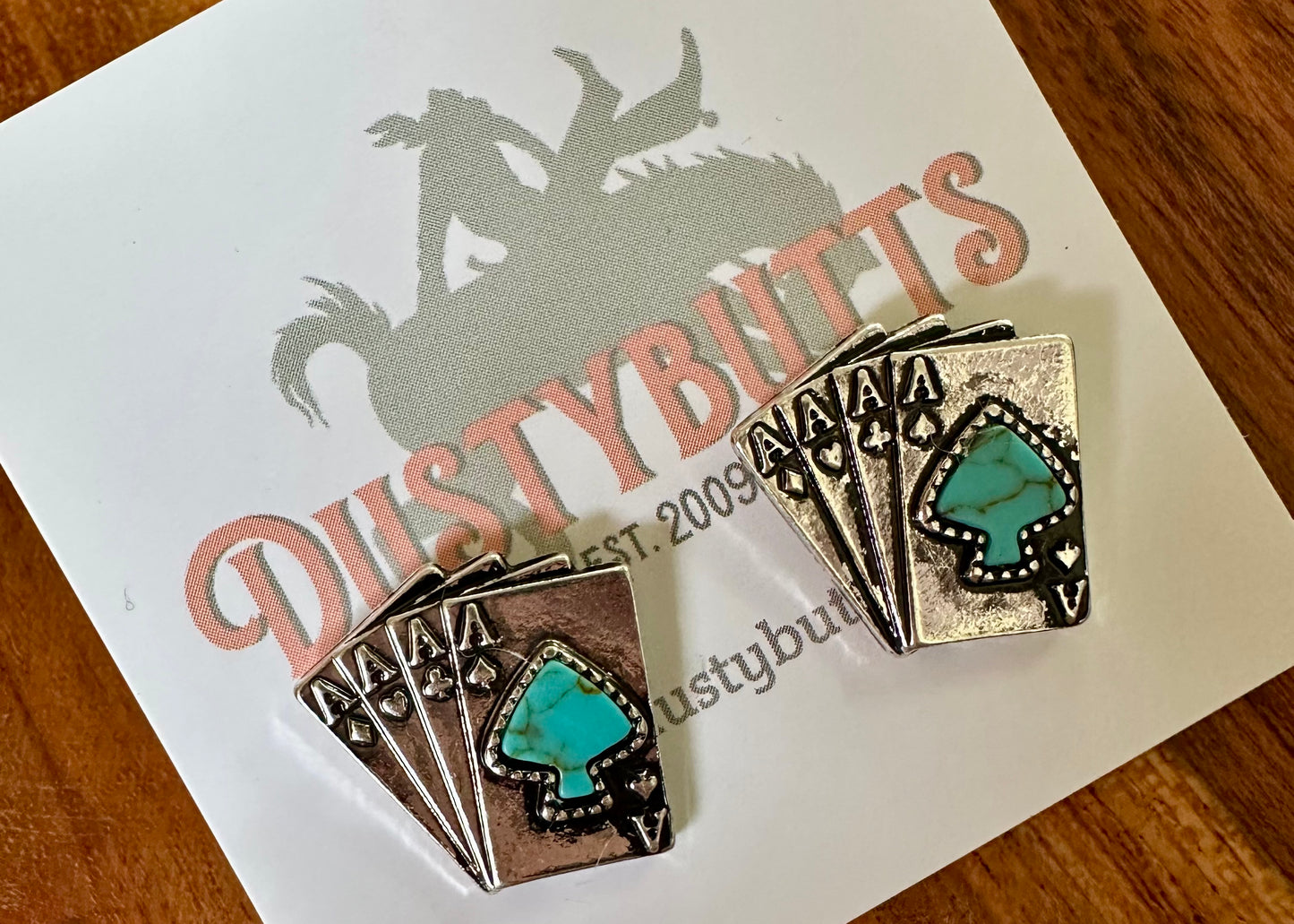 Silver & Turquoise Ace Earrings