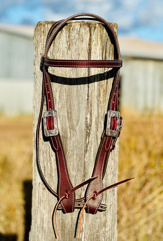 Dustybutts Dark Oil Browband Bridle With Engraved Buckles
