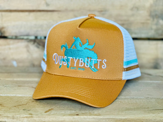 Dustybutts Trucker Cap // Turquoise & Tan