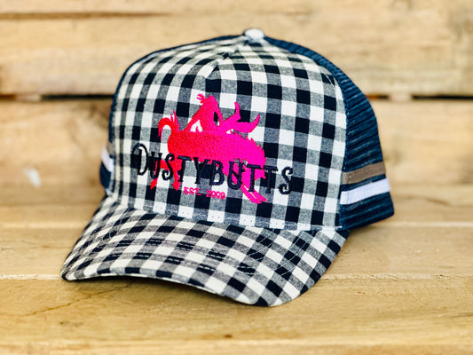 Dustybutts Trucker Cap // Navy Gingham