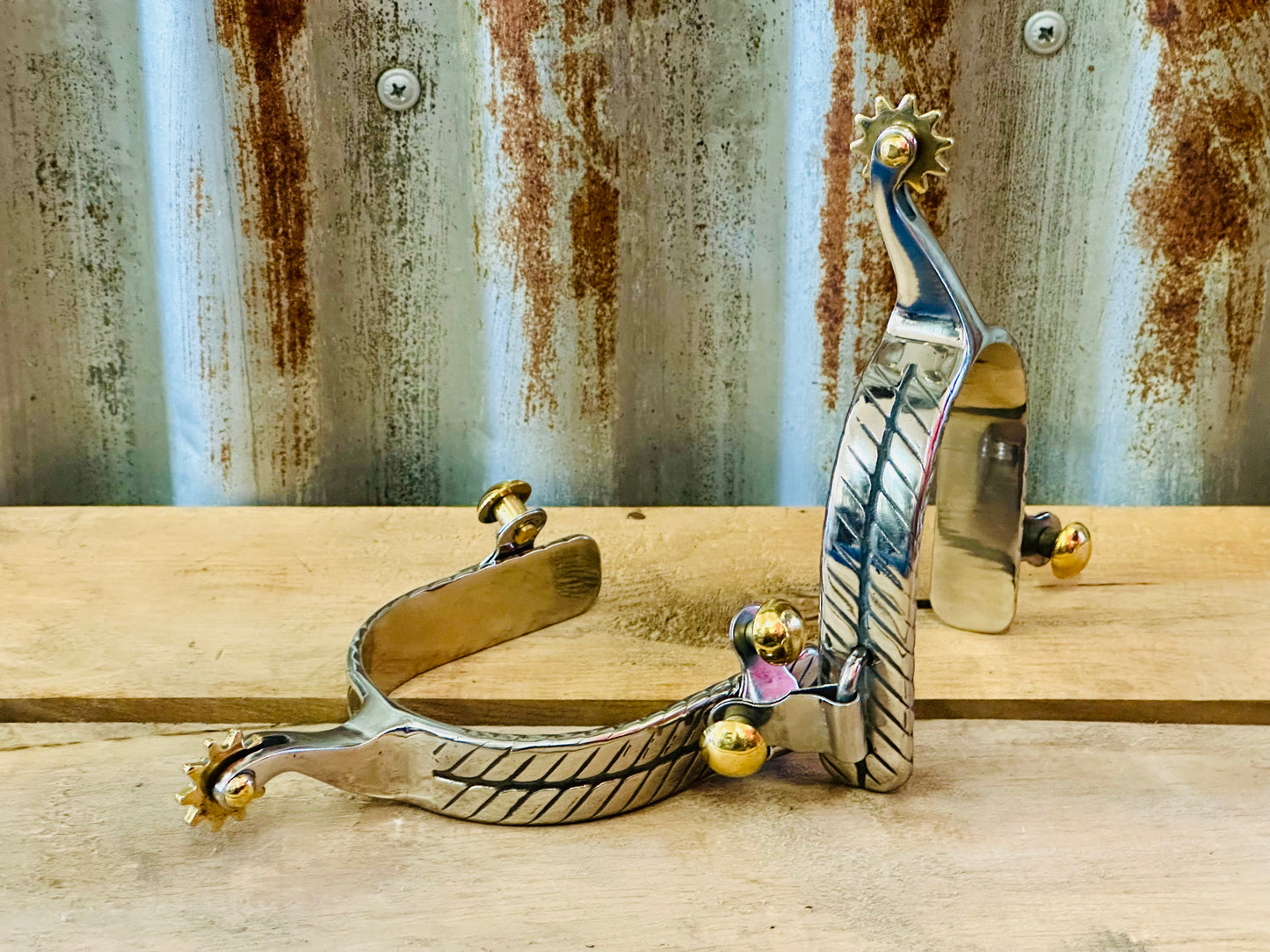Stainless Steel Spur With Double Twisted Band