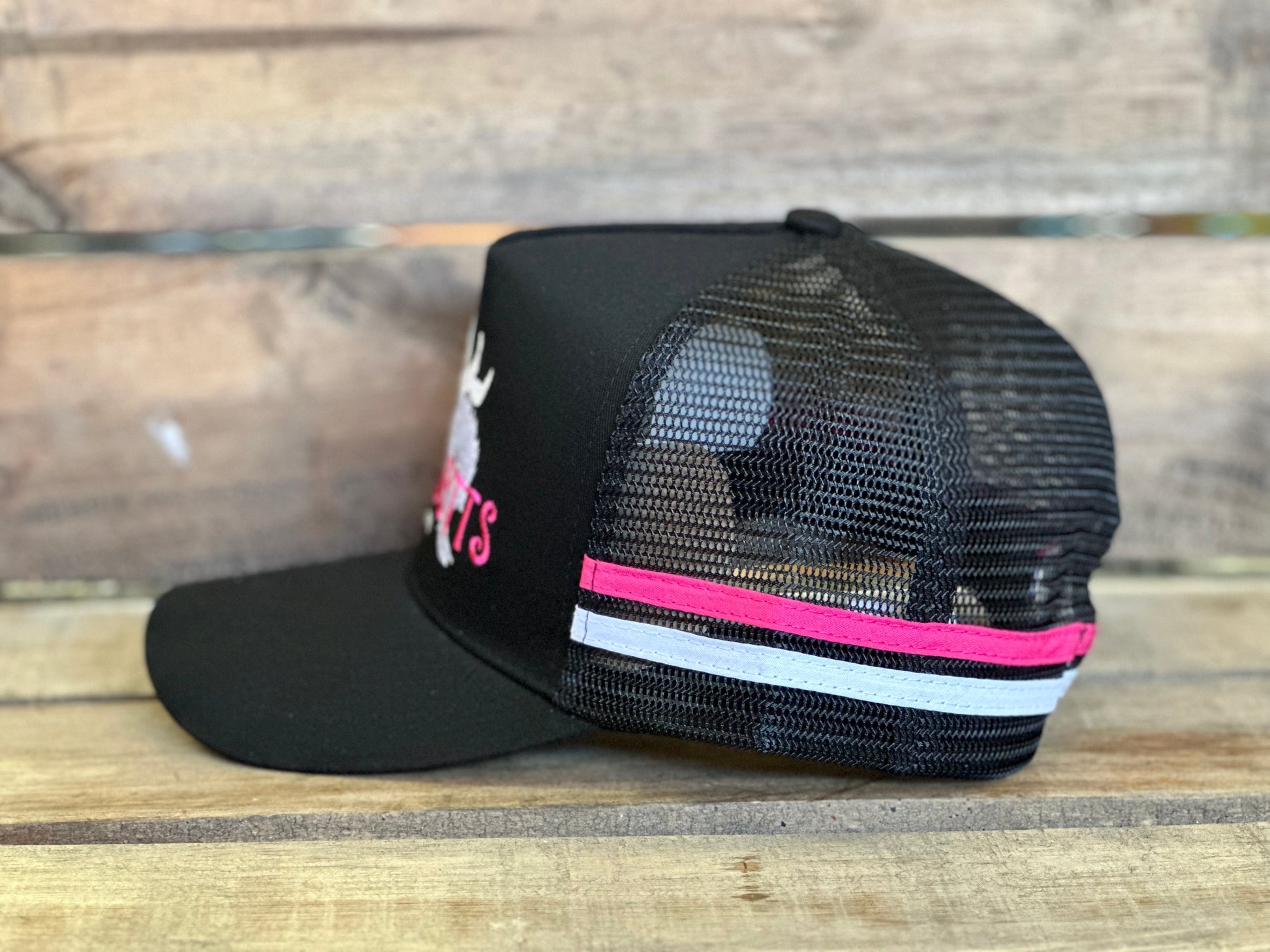 Dustybutts Trucker Cap // Black, Hot Pink & White - Dustybutts Australia