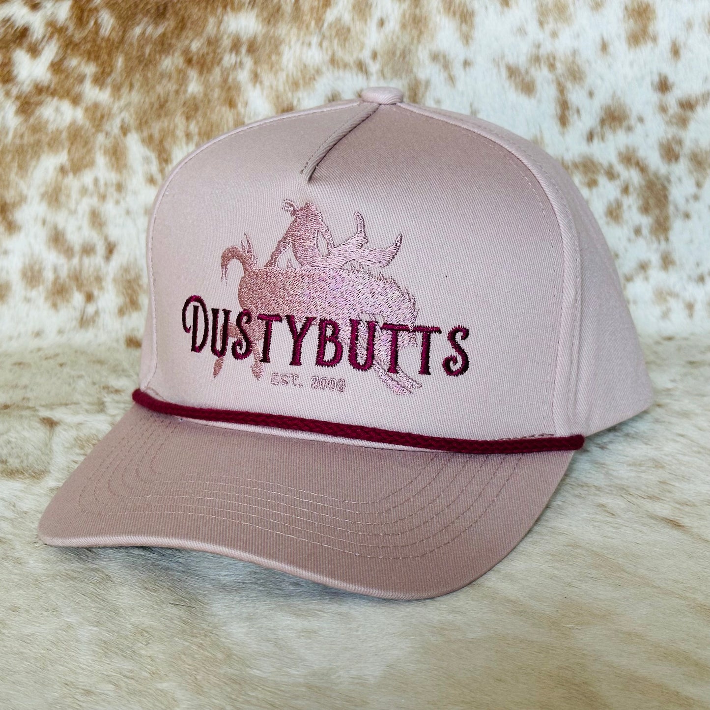 Dustybutts 5 Panel Rope Snapback Cap // Blush