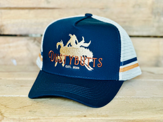Dustybutts Trucker Cap // Navy & Tan
