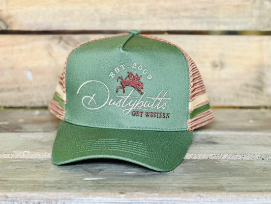 Dustybutts Trucker Cap // Olive & Brown