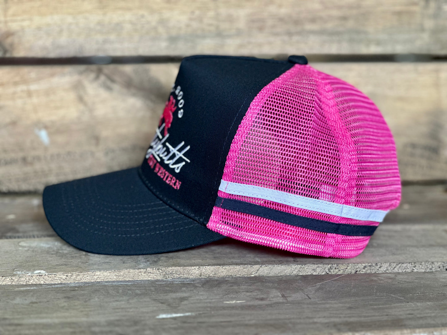 Dustybutts Trucker Cap //  Navy & Hot Pink