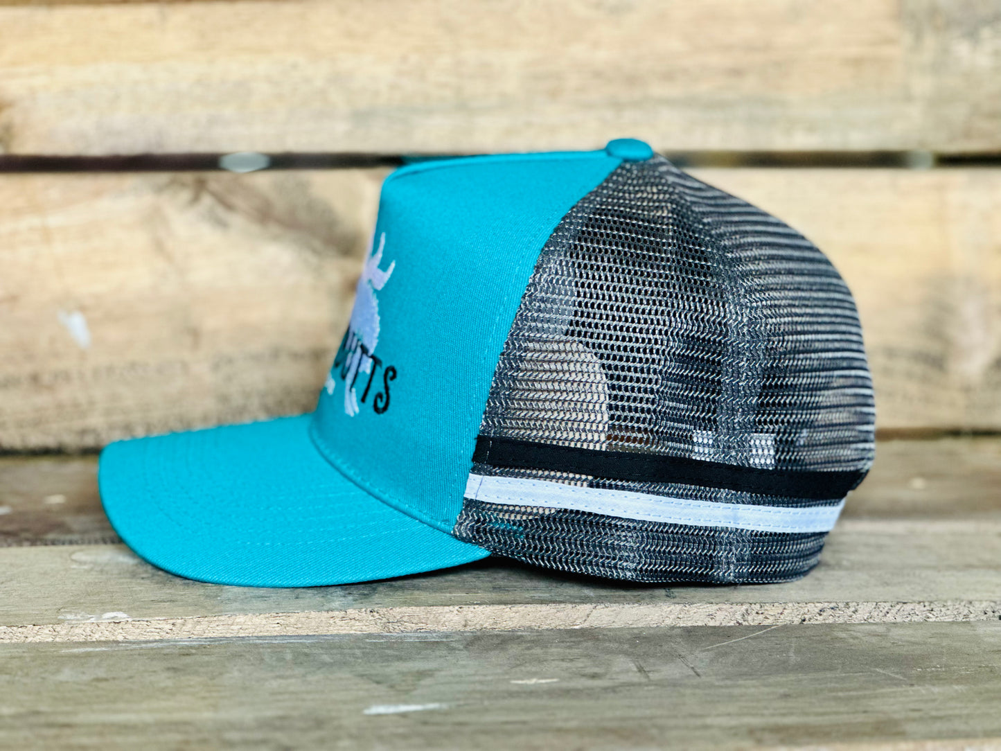 Dustybutts Trucker Cap // Teal & Grey