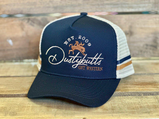 Dustybutts Trucker Cap // Navy & Tan