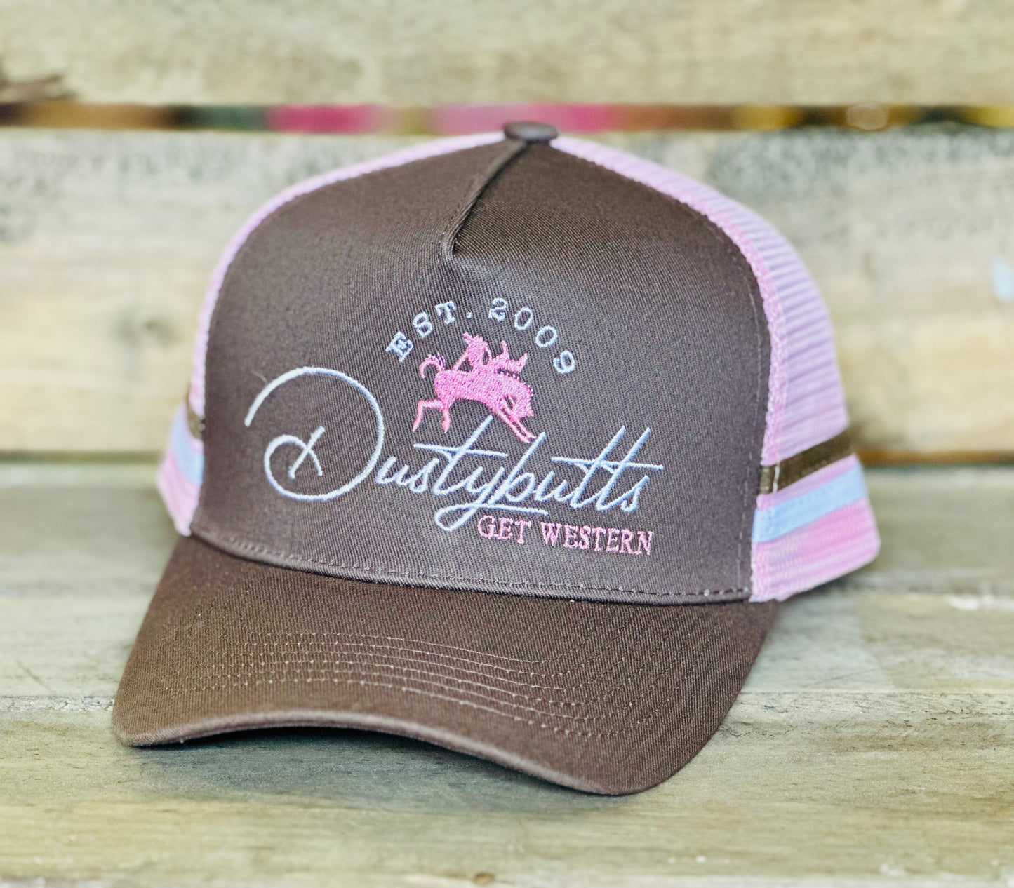 Dustybutts Trucker Cap //  Pink & Brown