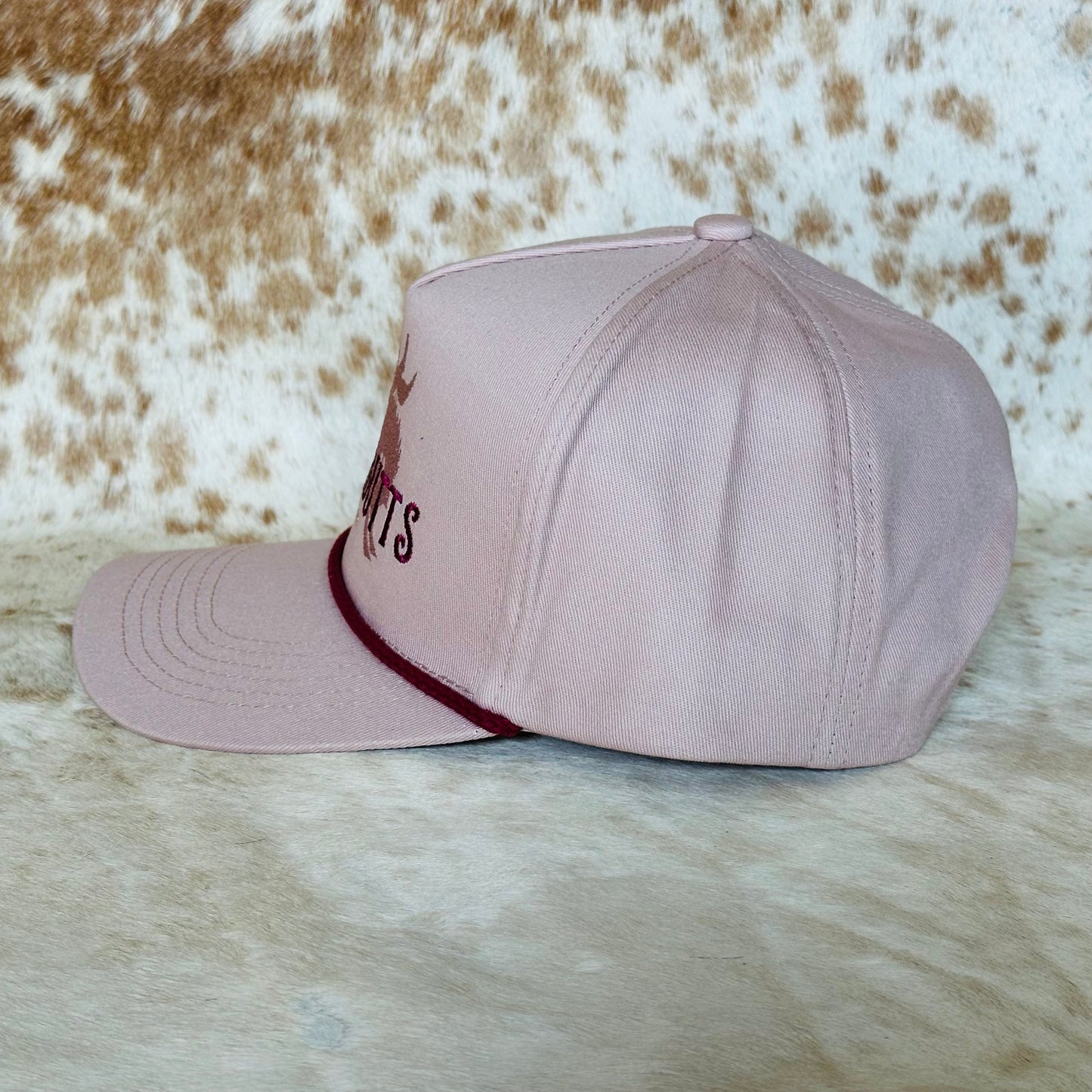 Dustybutts 5 Panel Rope Snapback Cap // Blush