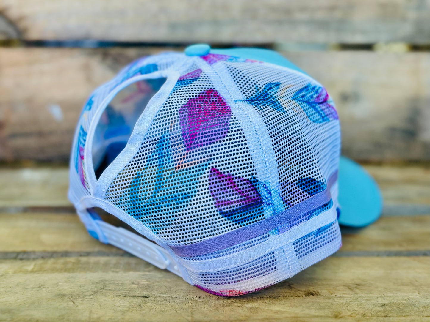 Dustybutts Trucker Cap // Ponytail // Turquoise & Feathers