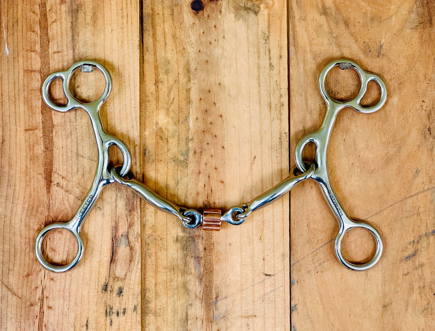 Dustybutts ‘Skeeter’ Smooth Three Piece Reverse Gag Bit With Cricket