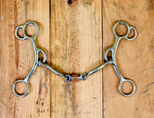 Dustybutts ‘Skeeter’ Smooth Three Piece Reverse Gag Bit With Cricket