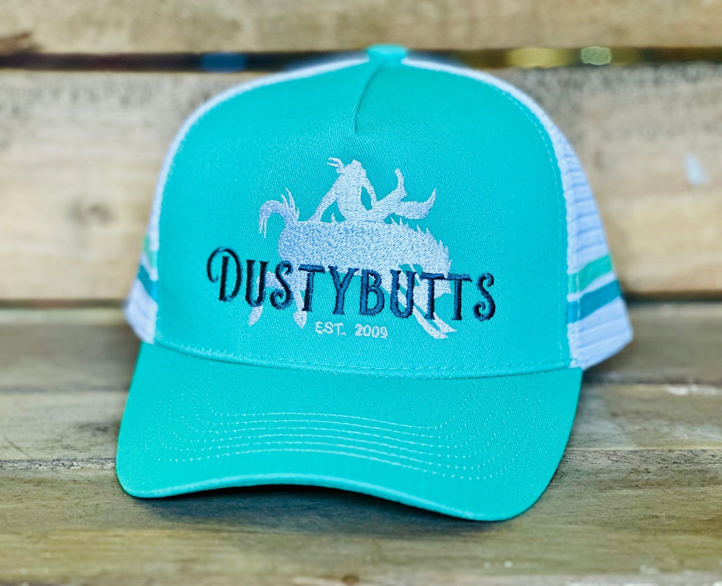Dustybutts Trucker Cap // Ponytail // Mint & White