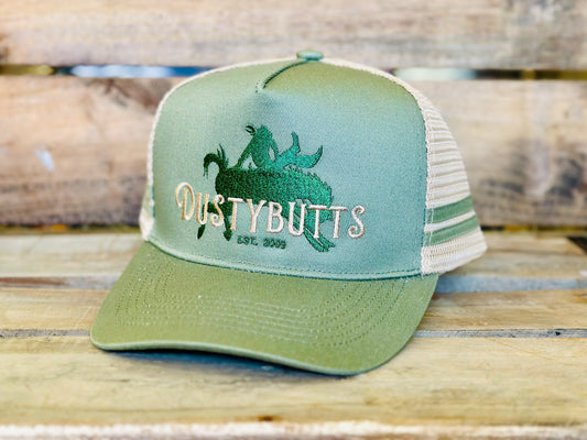 Dustybutts Trucker Cap // Olive & Brown