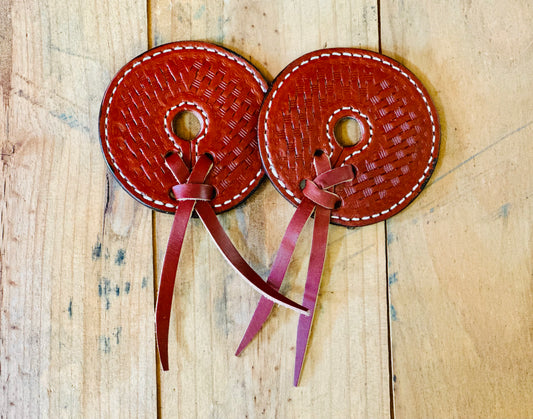 Leather Bit Guards // Basketweave Print