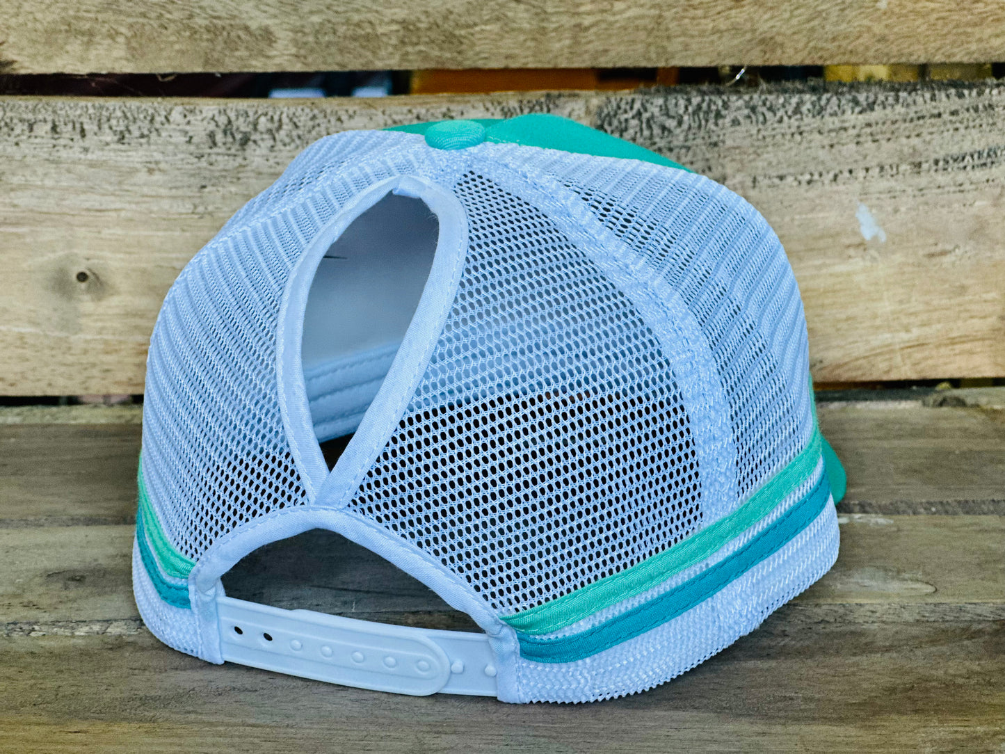 Dustybutts Trucker Cap // Ponytail // Mint & White