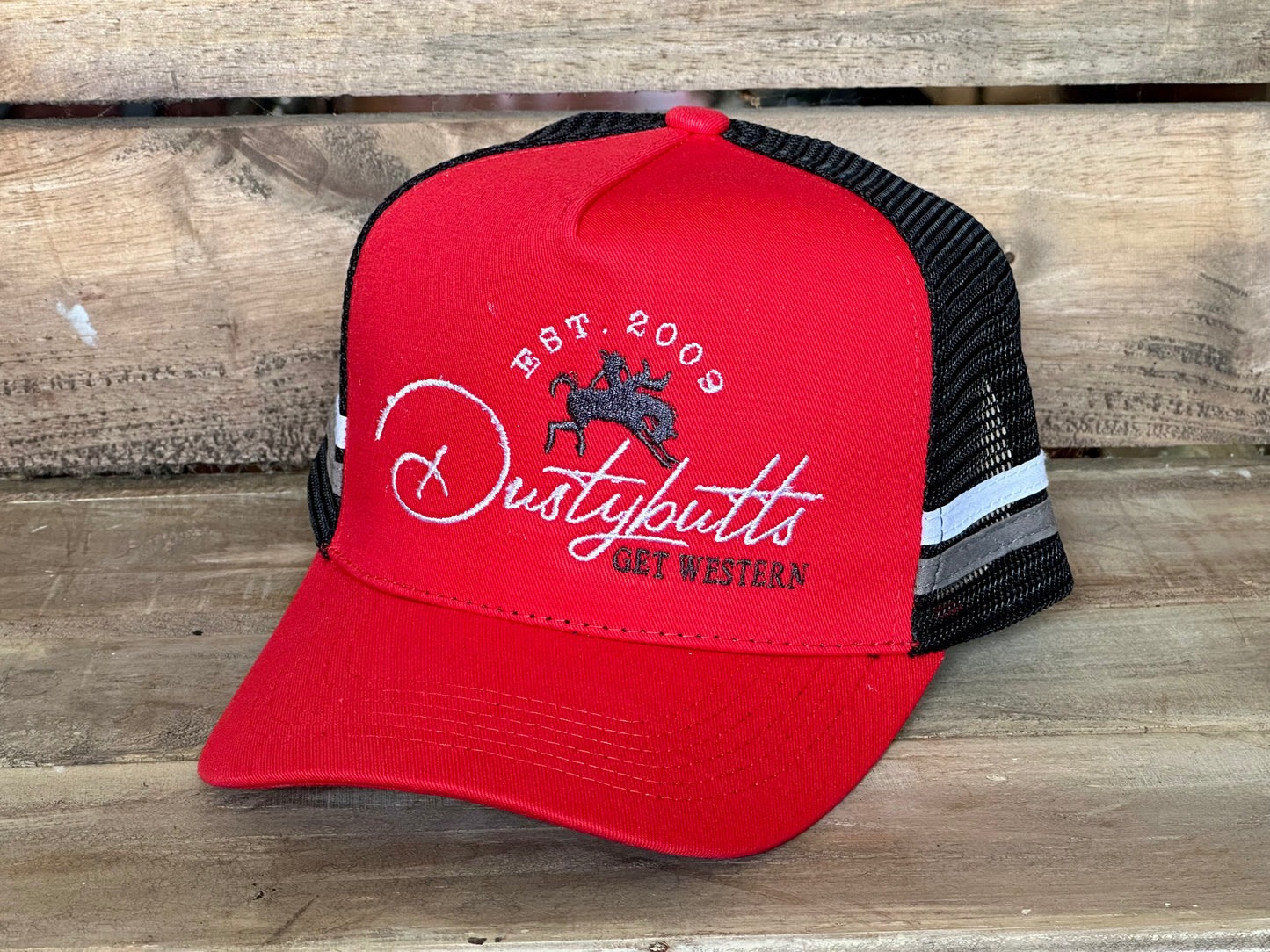 Dustybutts Trucker Cap // Red & Black