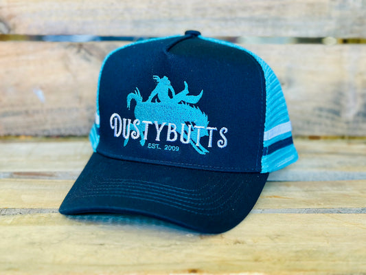 Dustybutts Trucker Cap //  Navy & Turquoise