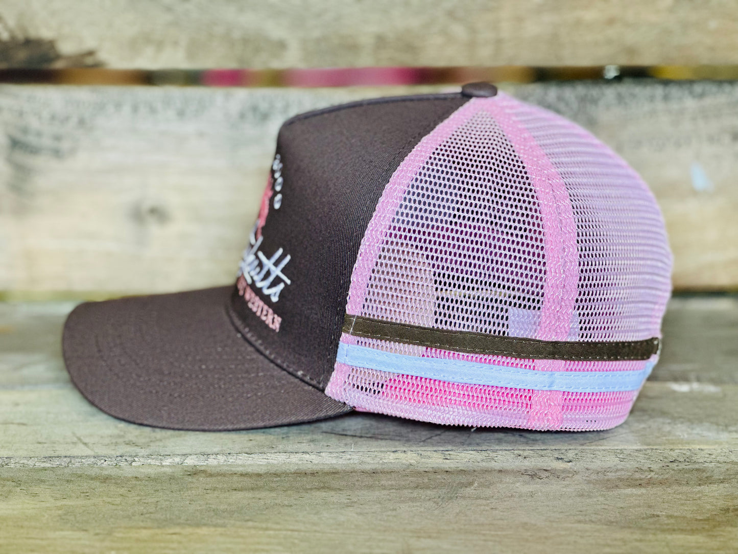 Dustybutts Trucker Cap //  Pink & Brown