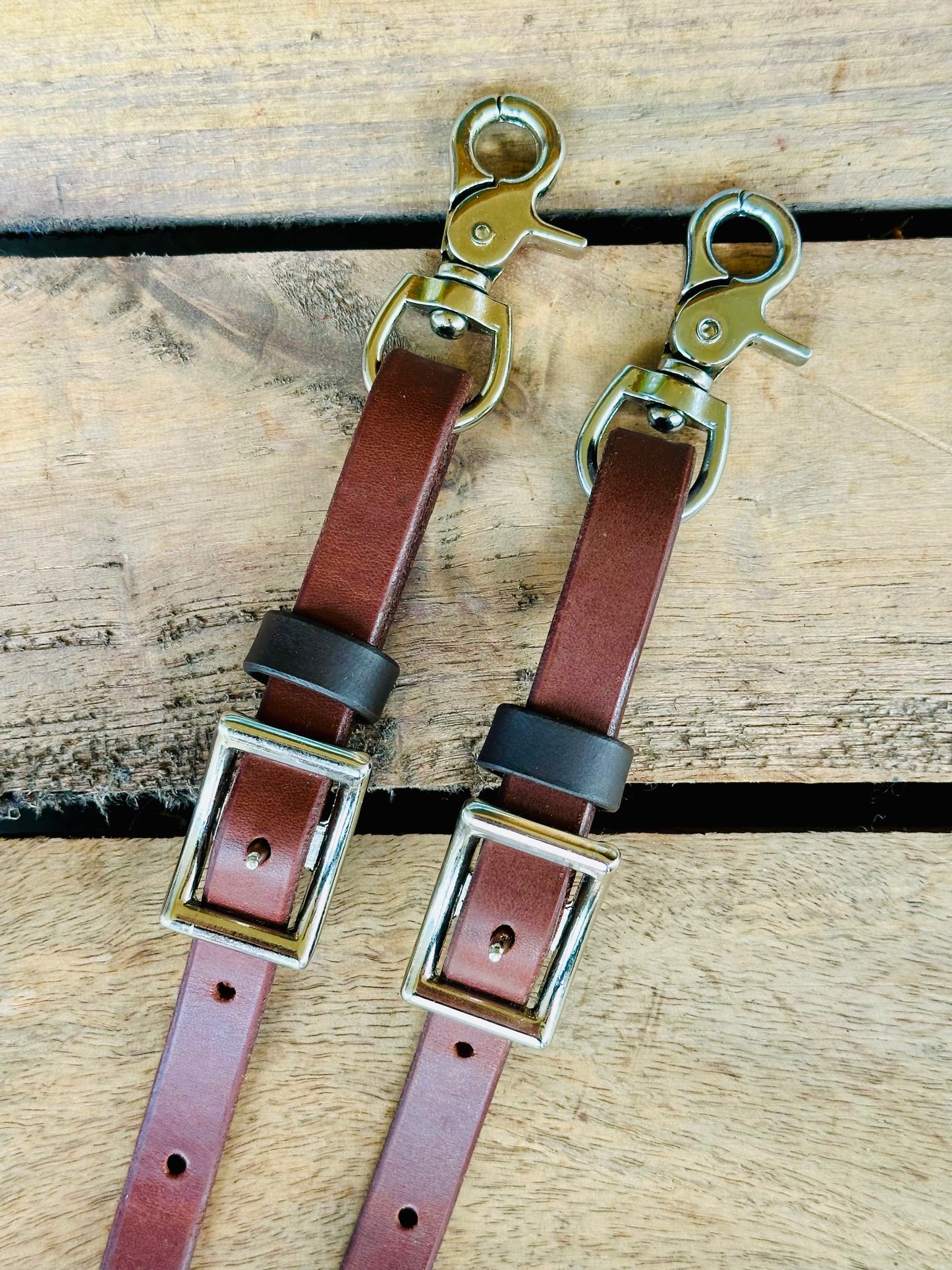 Dustybutts Harness Leather Laced Barrel Racing Reins // White