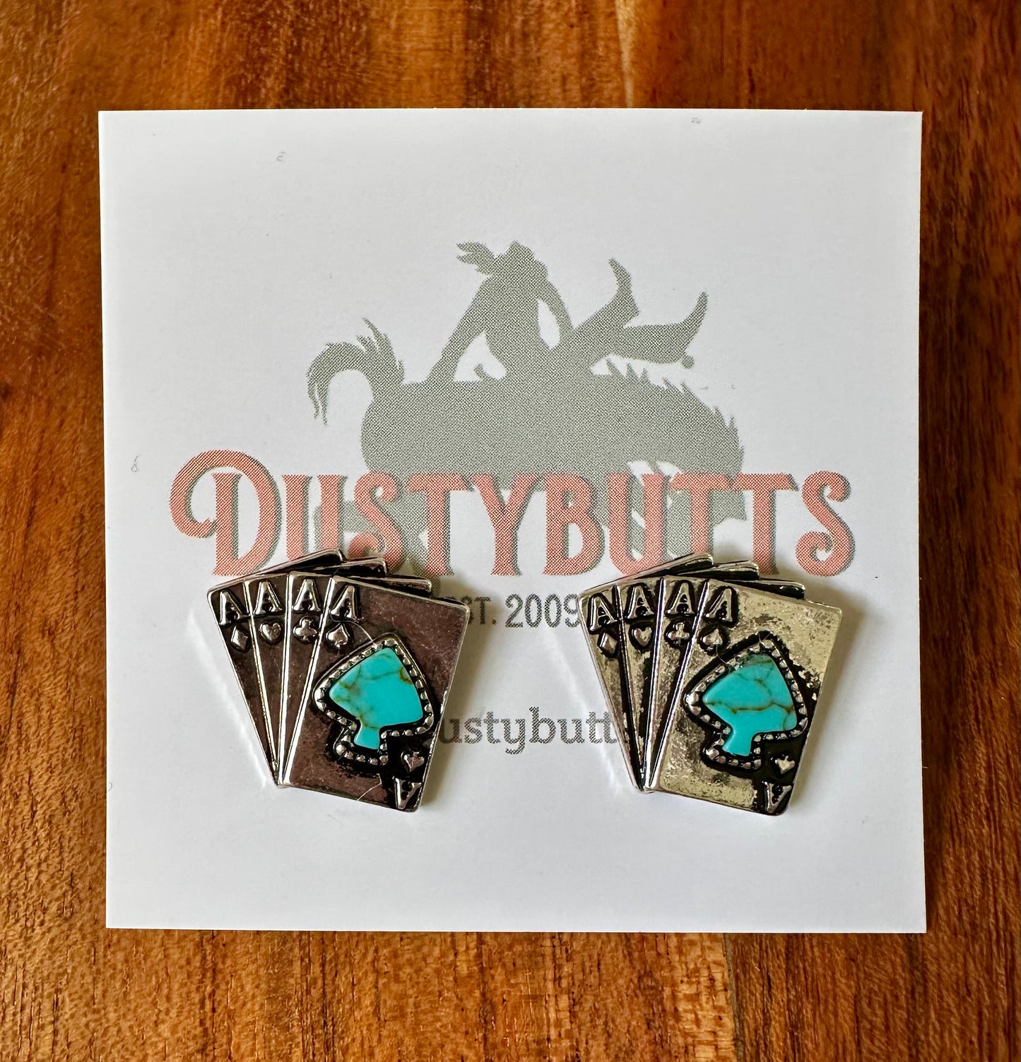 Silver & Turquoise Ace Earrings