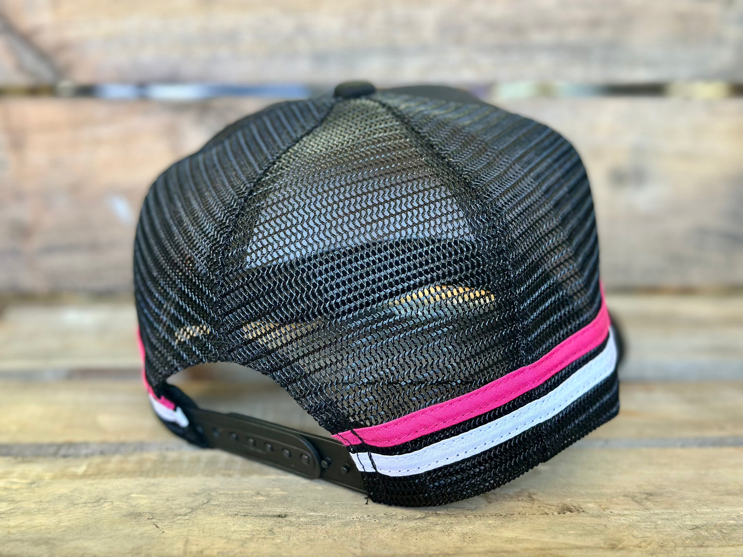 Dustybutts Trucker Cap // Black, Hot Pink & White