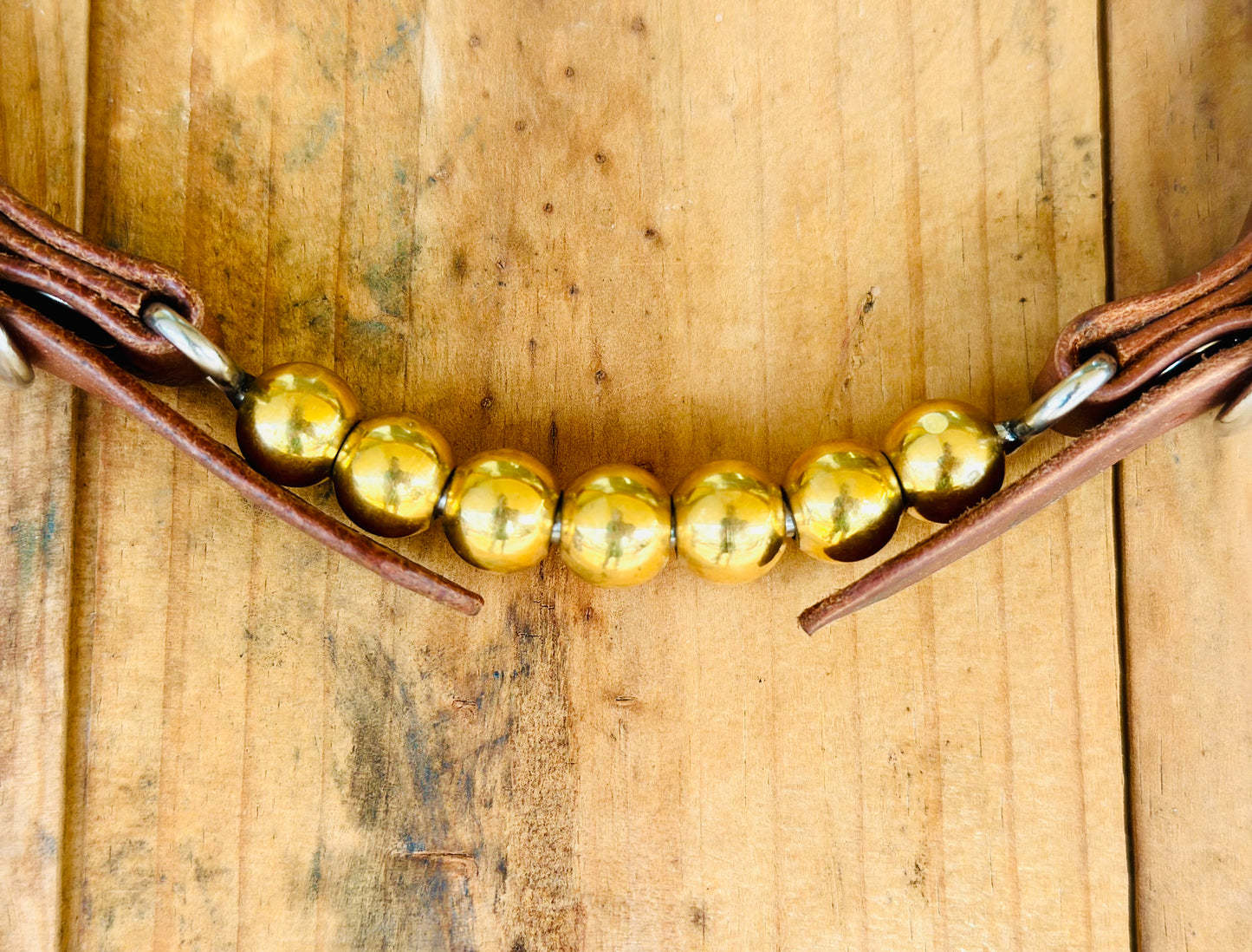 Dustybutts 7 Ball Brass Curb Strap