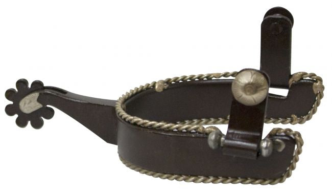 Brown Steel Spur With Twisted Border Design