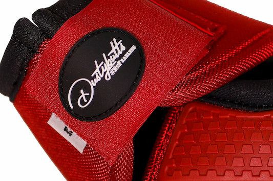 Dustybutts Equistride No Turn Bell Boots // Red