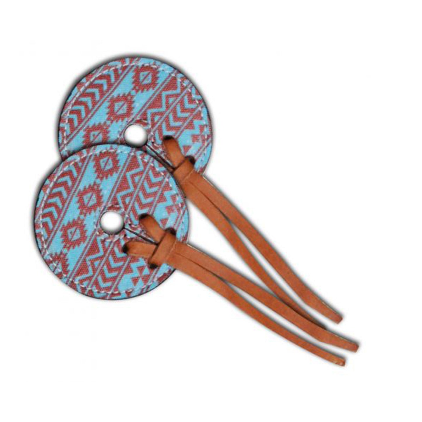 Leather Bit Guards // Teal & Brown Navajo Print