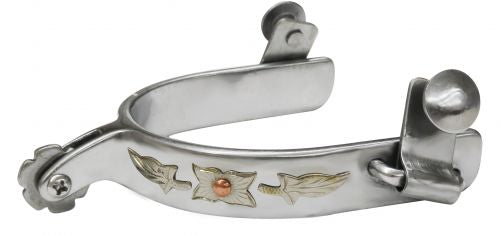Ladies Stainless Steel Spurs With Leaf Overlay