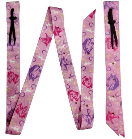 Pink and Purple horse Print Nylon tie strap and Off Billet set