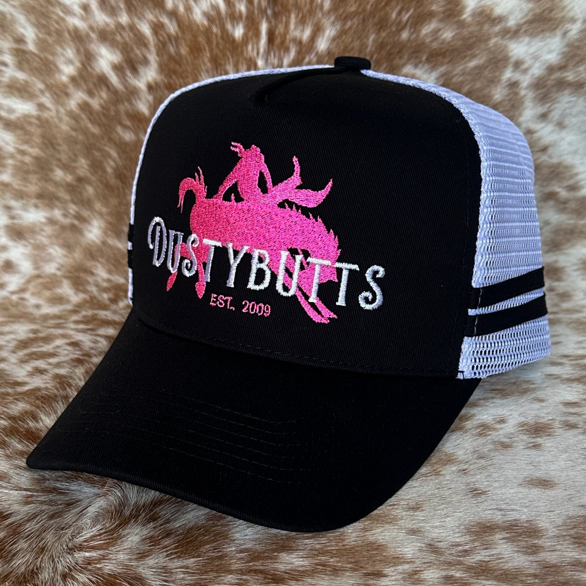 Dustybutts Trucker Cap // Black & Hot Pink